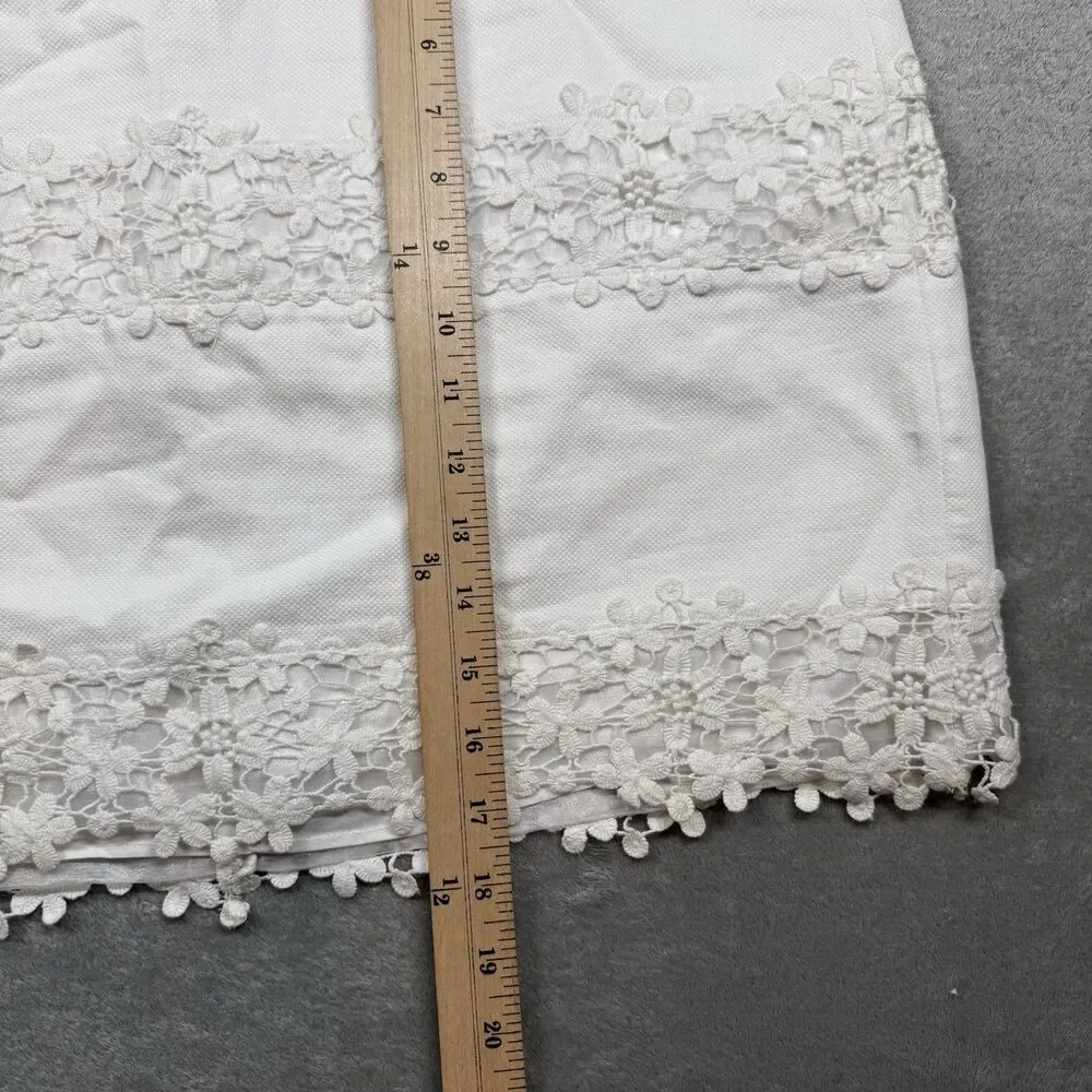 J.Crew Ivory White Lace Daisy Mini Skirt Women’s 14 Cotton Zipper Coquette